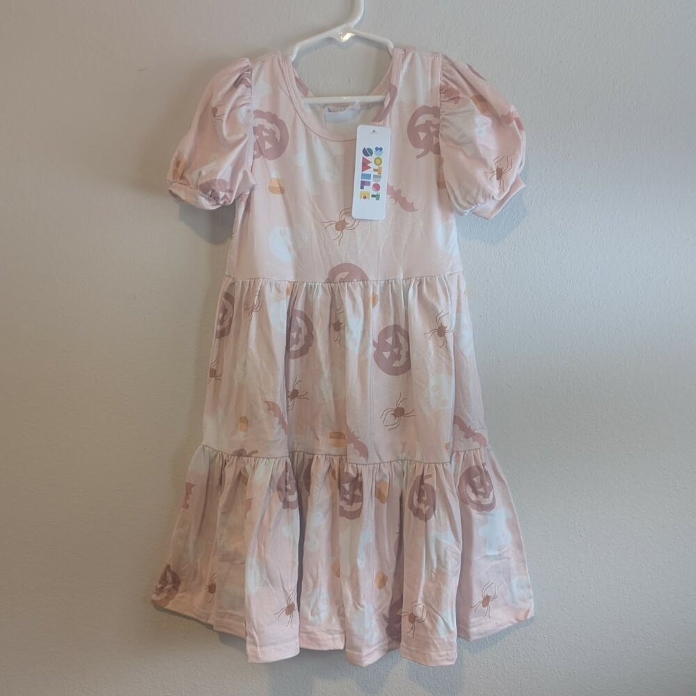 *3/$25*  Girl's DotDotSmile Light Pink Halloween Tier Style Dress - Size 5/6